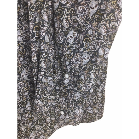 Rafter C Mens Long Sleeve Button Down Paisley Pattern Pearl Snap Shirt size 2XL - Picture 5 of 11